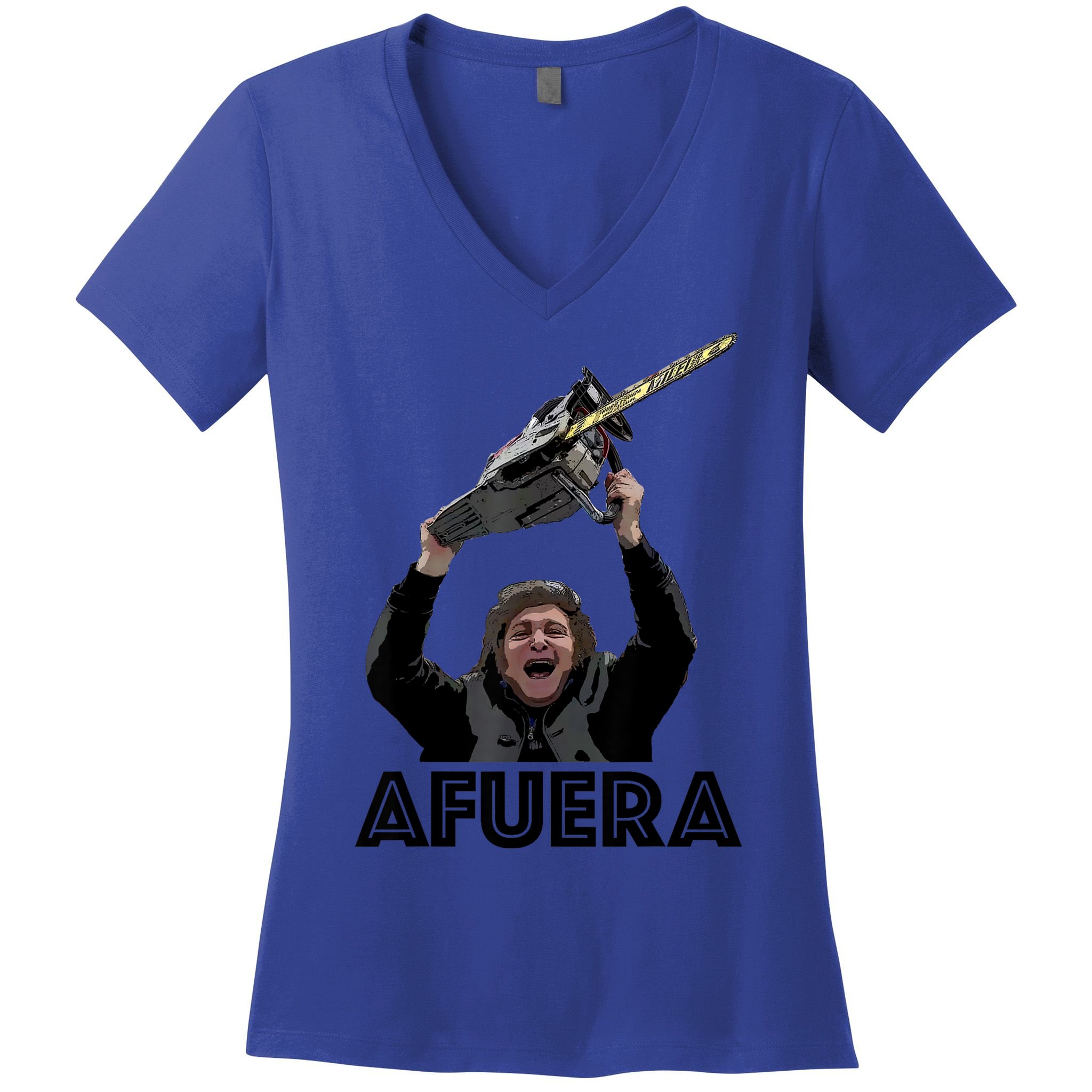 President Milei Afuera Women's V-Neck T-Shirt