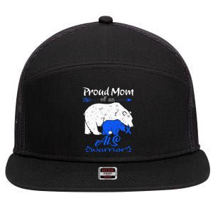 Proud Mom, ALS Warrior 7 Panel Mesh Trucker Snapback Hat