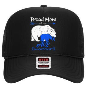 Proud Mom, ALS Warrior High Crown Mesh Back Trucker Hat