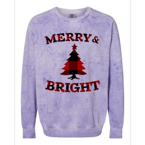 Plaid Merry And Bright Matching Family Christmas PjS Colorblast Crewneck Sweatshirt