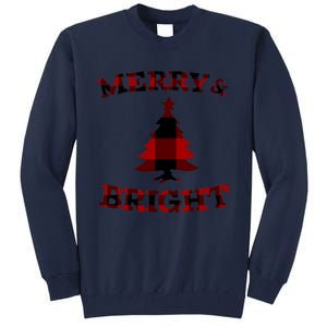 Plaid Merry And Bright Matching Family Christmas PjS Tall Sweatshirt