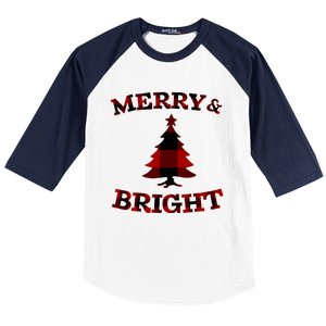 Plaid Merry And Bright Matching Family Christmas PjS Baseball Sleeve Shirt