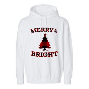 Plaid Merry And Bright Matching Family Christmas PjS Garment-Dyed Fleece Hoodie