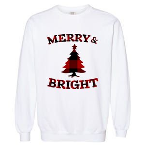 Plaid Merry And Bright Matching Family Christmas PjS Garment-Dyed Sweatshirt