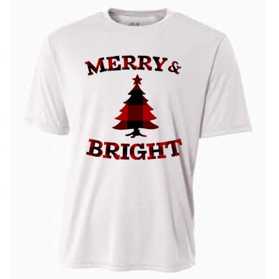 Plaid Merry And Bright Matching Family Christmas PjS Cooling Performance Crew T-Shirt