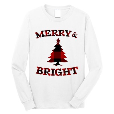 Plaid Merry And Bright Matching Family Christmas PjS Long Sleeve Shirt