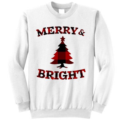 Plaid Merry And Bright Matching Family Christmas PjS Sweatshirt