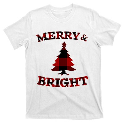 Plaid Merry And Bright Matching Family Christmas PjS T-Shirt