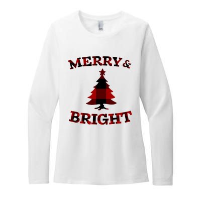 Plaid Merry And Bright Matching Family Christmas PjS Womens CVC Long Sleeve Shirt