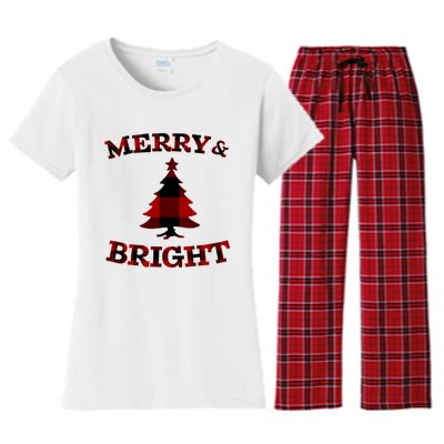 Plaid Merry And Bright Matching Family Christmas PjS Women's Flannel Pajama Set