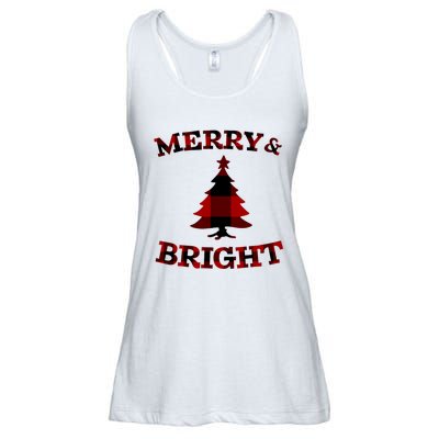 Plaid Merry And Bright Matching Family Christmas PjS Ladies Essential Flowy Tank