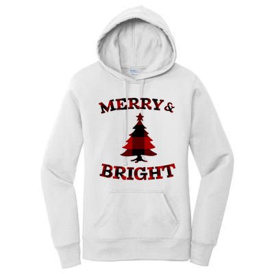 Plaid Merry And Bright Matching Family Christmas PjS Women's Pullover Hoodie