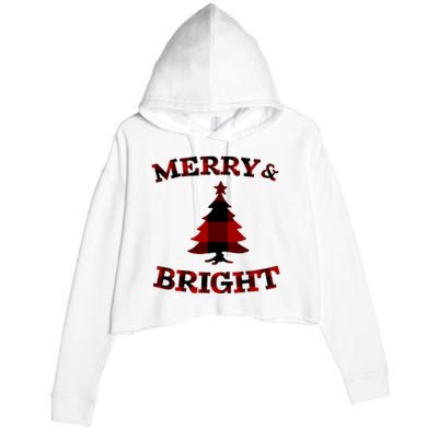 Plaid Merry And Bright Matching Family Christmas PjS Crop Fleece Hoodie