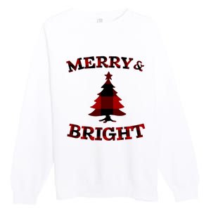 Plaid Merry And Bright Matching Family Christmas PjS Premium Crewneck Sweatshirt