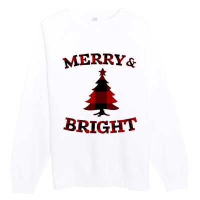 Plaid Merry And Bright Matching Family Christmas PjS Premium Crewneck Sweatshirt