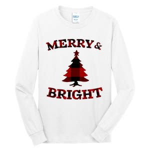 Plaid Merry And Bright Matching Family Christmas PjS Tall Long Sleeve T-Shirt