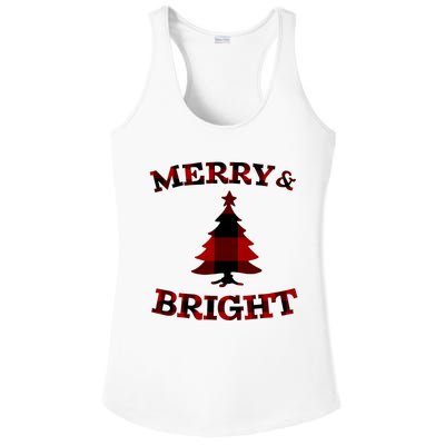 Plaid Merry And Bright Matching Family Christmas PjS Ladies PosiCharge Competitor Racerback Tank