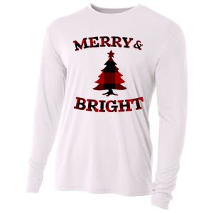 Plaid Merry And Bright Matching Family Christmas PjS Cooling Performance Long Sleeve Crew