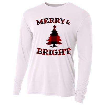 Plaid Merry And Bright Matching Family Christmas PjS Cooling Performance Long Sleeve Crew