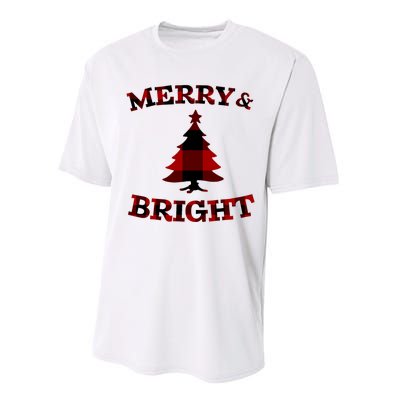 Plaid Merry And Bright Matching Family Christmas PjS Performance Sprint T-Shirt