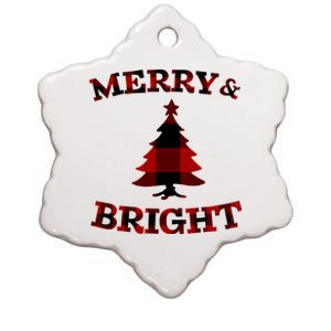 Plaid Merry And Bright Matching Family Christmas PjS Ceramic Star Ornament