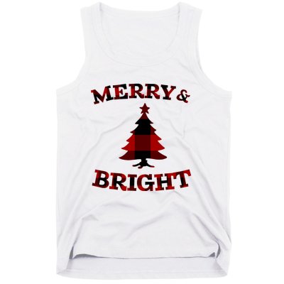 Plaid Merry And Bright Matching Family Christmas PjS Tank Top