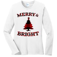 Plaid Merry And Bright Matching Family Christmas PjS Ladies Long Sleeve Shirt