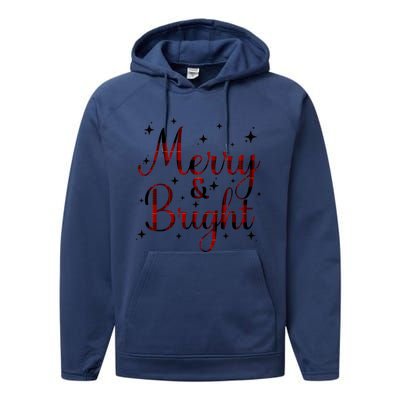 Plaid Merry And Bright Buffalo Matching Family Christmas Pjs Long Sleeve Performance Fleece Hoodie