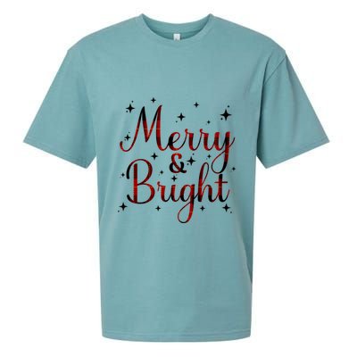 Plaid Merry And Bright Buffalo Matching Family Christmas Pjs Long Sleeve Sueded Cloud Jersey T-Shirt