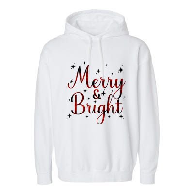 Plaid Merry And Bright Buffalo Matching Family Christmas Pjs Long Sleeve Garment-Dyed Fleece Hoodie