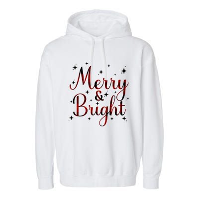 Plaid Merry And Bright Buffalo Matching Family Christmas Pjs Long Sleeve Garment-Dyed Fleece Hoodie