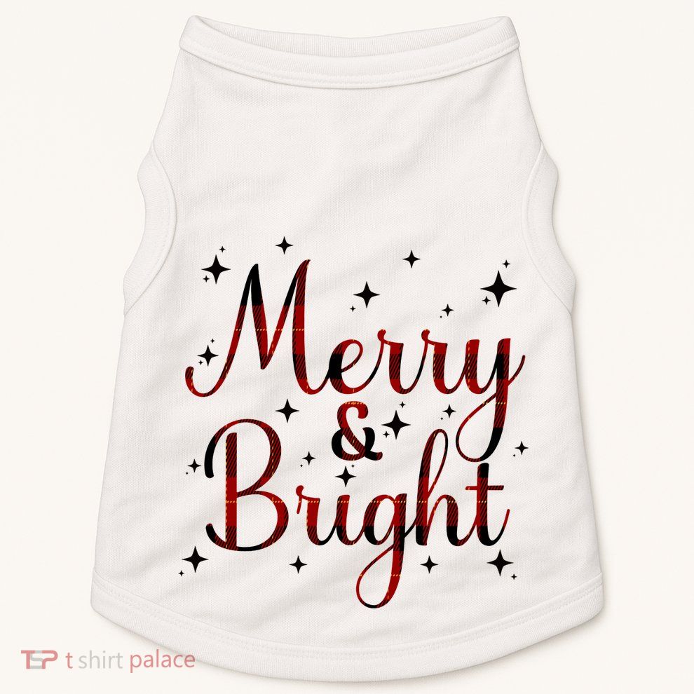 Plaid Merry And Bright Buffalo Matching Family Christmas Pjs Long Sleeve Doggie Tank