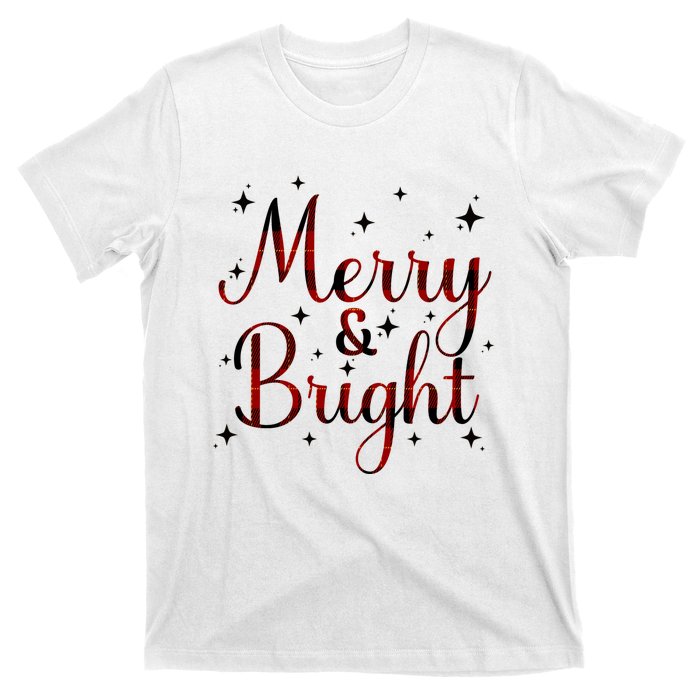 Plaid Merry And Bright Buffalo Matching Family Christmas Pjs Long Sleeve T-Shirt