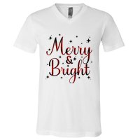 Plaid Merry And Bright Buffalo Matching Family Christmas Pjs Long Sleeve V-Neck T-Shirt