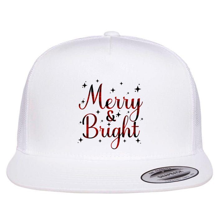 Plaid Merry And Bright Buffalo Matching Family Christmas Pjs Long Sleeve Flat Bill Trucker Hat