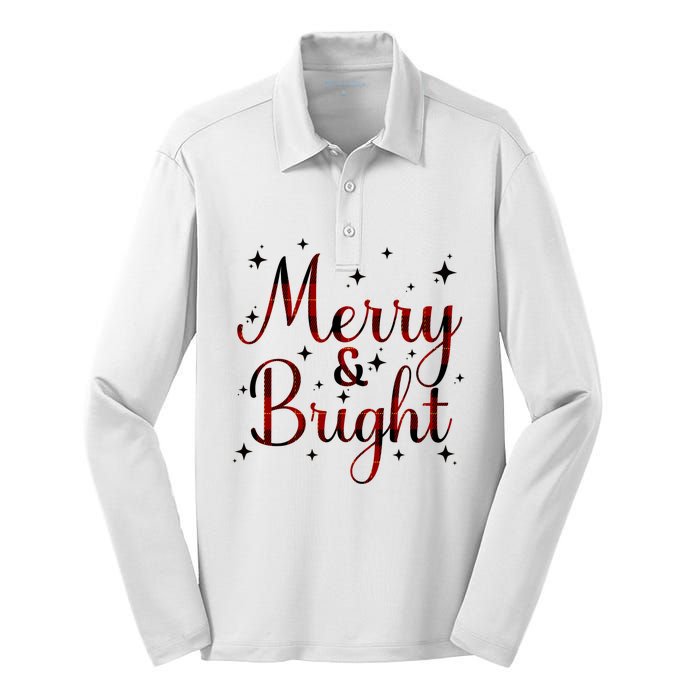 Plaid Merry And Bright Buffalo Matching Family Christmas Pjs Long Sleeve Silk Touch Performance Long Sleeve Polo