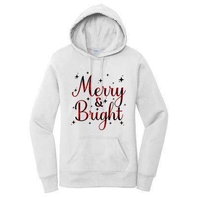 Plaid Merry And Bright Buffalo Matching Family Christmas Pjs Long Sleeve Women's Pullover Hoodie