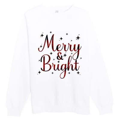 Plaid Merry And Bright Buffalo Matching Family Christmas Pjs Long Sleeve Premium Crewneck Sweatshirt