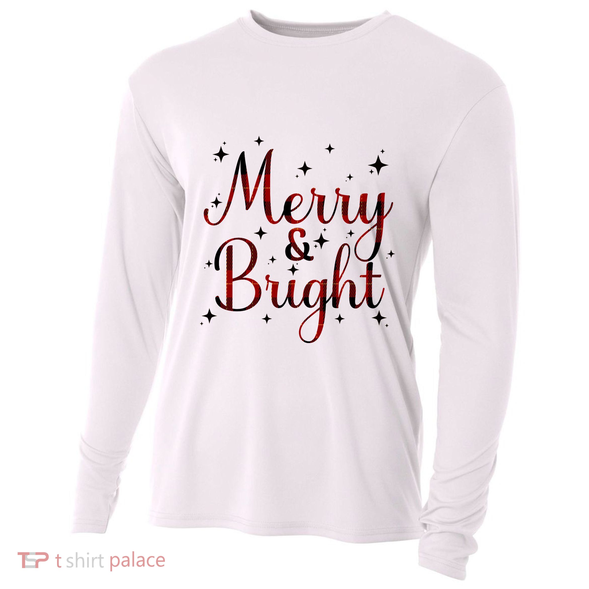 Plaid Merry And Bright Buffalo Matching Family Christmas Pjs Long Sleeve Cooling Performance Long Sleeve Crew