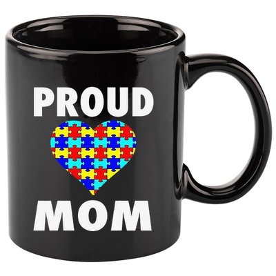 Proud Mom Autism Awareness Proud Autism Mom 11oz C Handle Ceramic Mug
