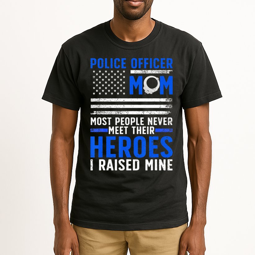 Police Mom Art For Cop Mother Women Police Officer Lovers Tall T-Shirt