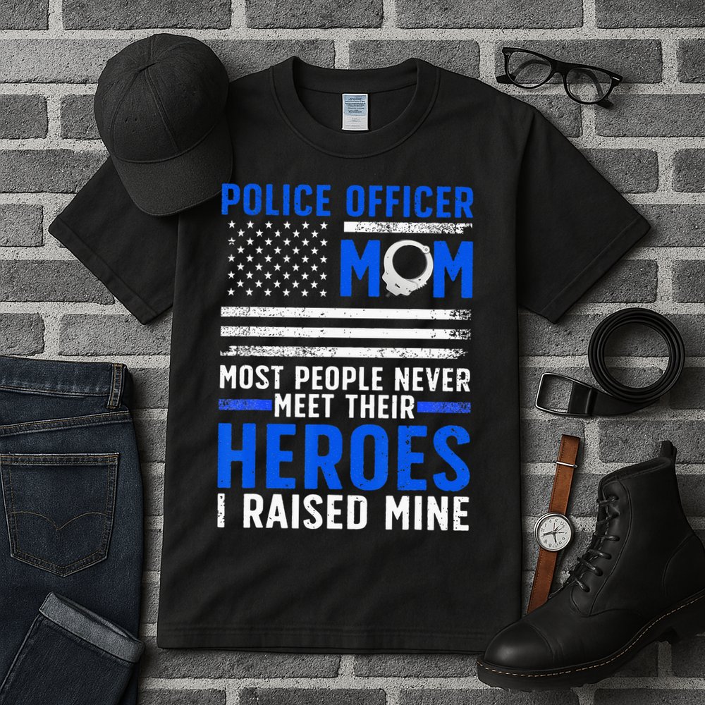 Police Mom Art For Cop Mother Women Police Officer Lovers Tall T-Shirt