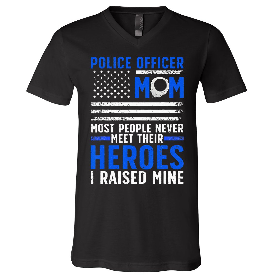 Police Mom Art For Cop Mother Women Police Officer Lovers V-Neck T-Shirt