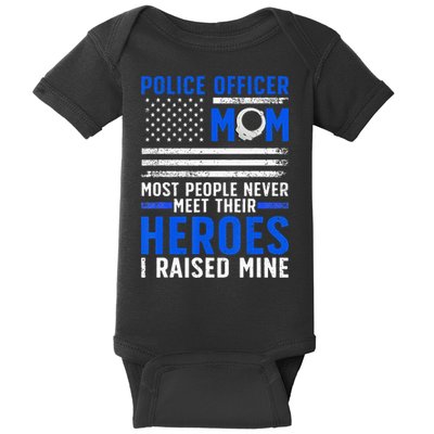 Police Mom Art For Cop Mother Women Police Officer Lovers Baby Bodysuit