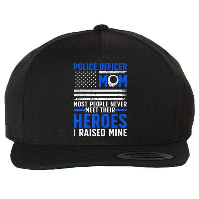 Police Mom Art For Cop Mother Women Police Officer Lovers Wool Snapback Cap