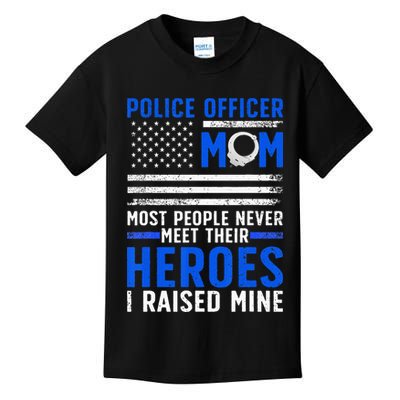 Police Mom Art For Cop Mother Women Police Officer Lovers Kids T-Shirt