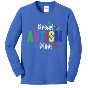 Proud Mom Autism Awareness Family Matching Gift Kids Long Sleeve Shirt