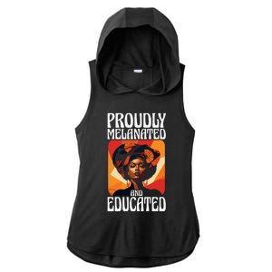 Proudly Melanated And Educated African American Ladies PosiCharge Tri-Blend Wicking Draft Hoodie Tank