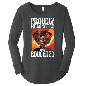 Proudly Melanated And Educated African American Women's Perfect Tri Tunic Long Sleeve Shirt