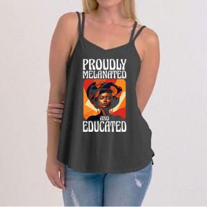 Proudly Melanated And Educated African American Women's Strappy Tank